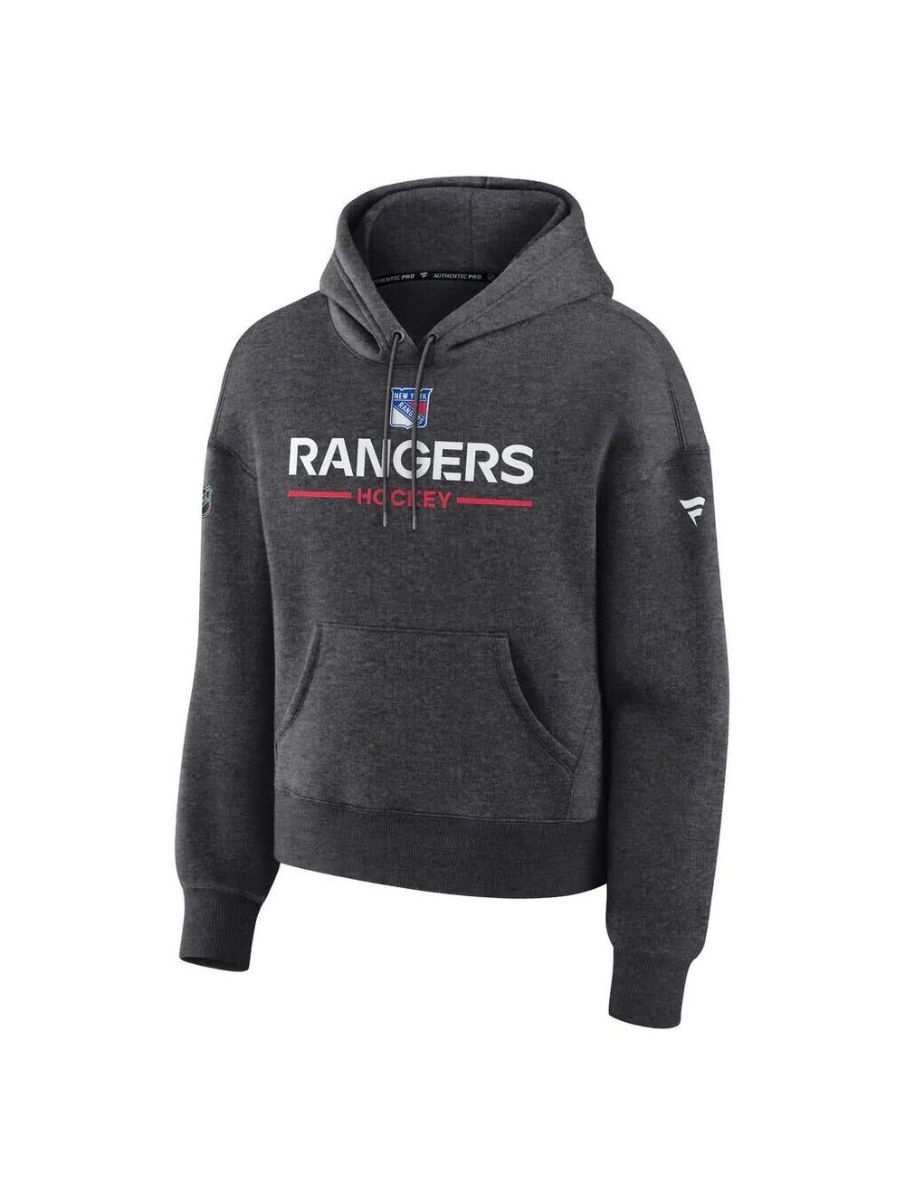 NWT New New York Rangers Fanatics Women's Authentic Pullover Hoodie - Charcoal